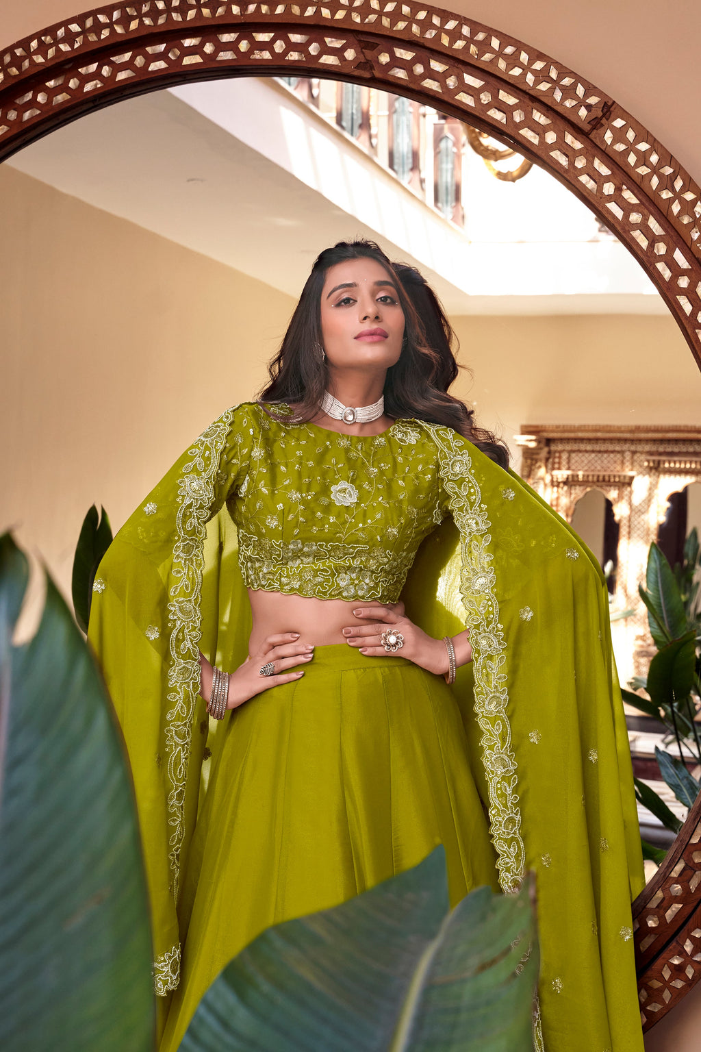 Lorenvalley Pink New Crush Embellishment With Pearl Coding And Sequins Embroidery Work Lehenga Choli with Dupatta