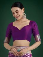 Monjolika Fashion Purple Colour Banarasi Silk Zari Weaving Classic Saree - Distacart