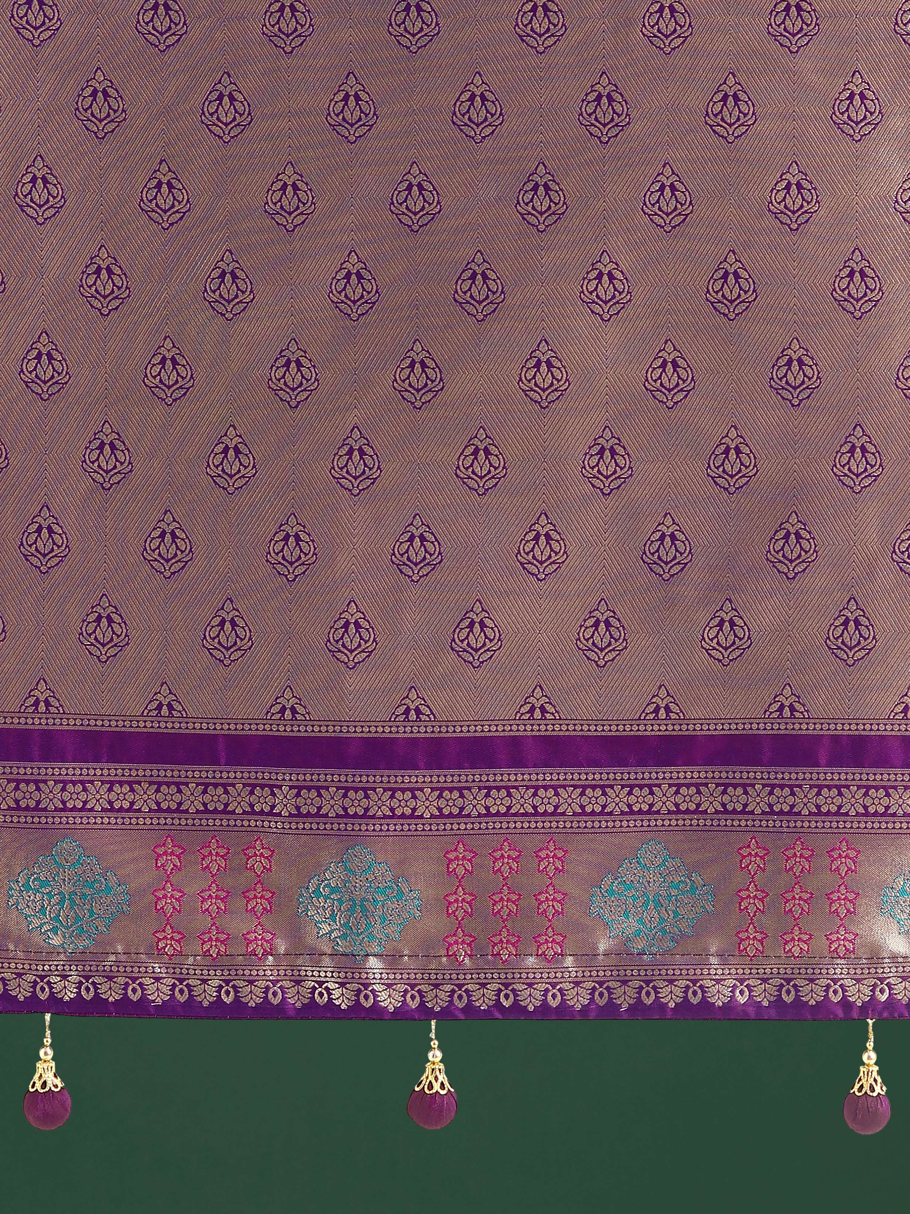Monjolika Fashion Purple Colour Banarasi Silk Zari Weaving Classic Saree - Distacart