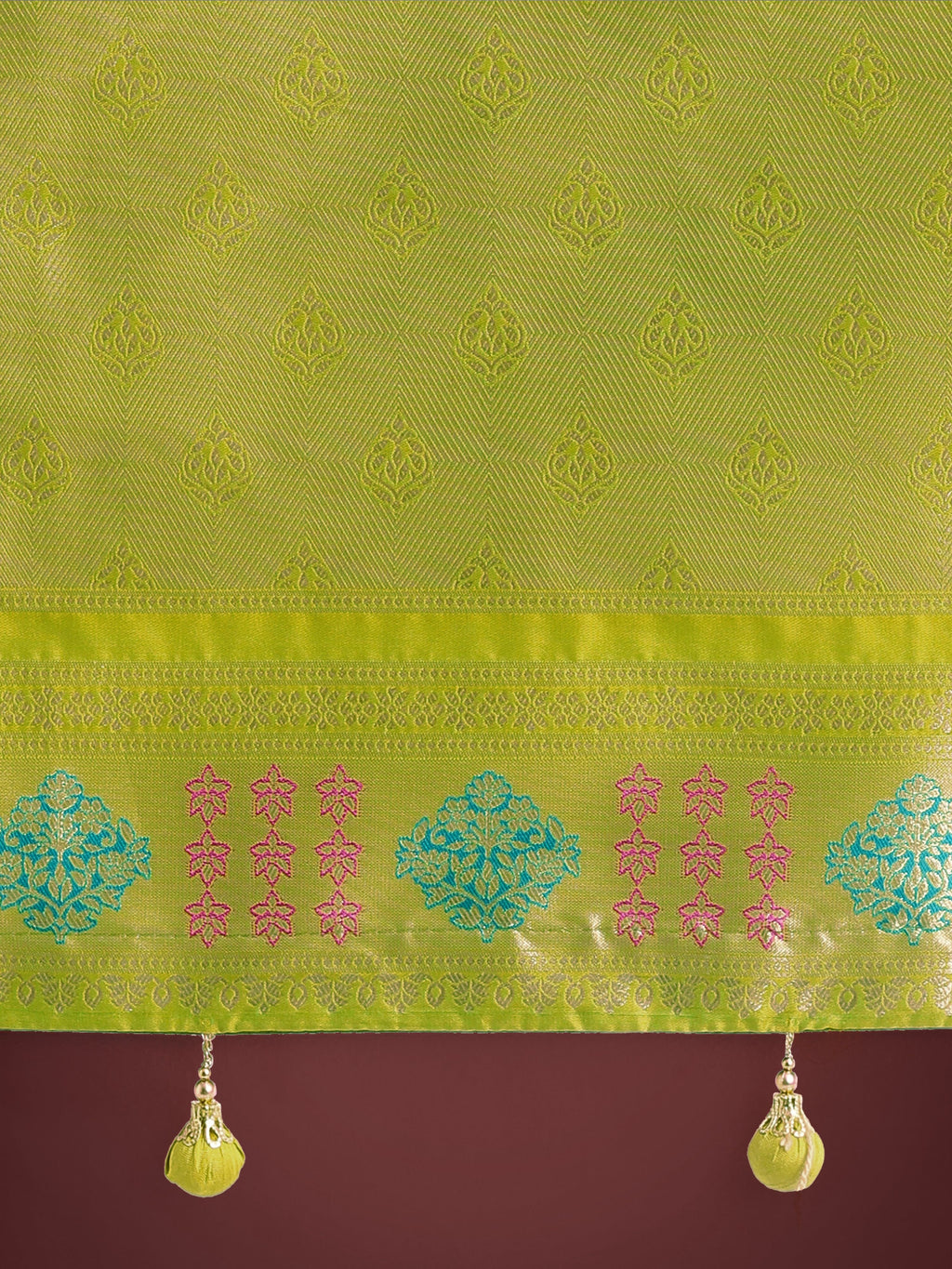 Monjolika Fashion Lime Green Colour Banarasi Silk Zari Weaving Classic Saree - Distacart