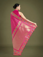 Monjolika Fashion Rani Pink Colour Banarasi Silk Zari Weaving Classic Saree - Distacart