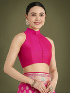 Monjolika Fashion Rani Pink Colour Banarasi Silk Zari Weaving Classic Saree - Distacart
