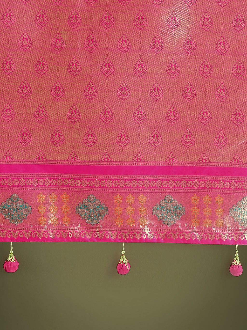 Monjolika Fashion Rani Pink Colour Banarasi Silk Zari Weaving Classic Saree - Distacart