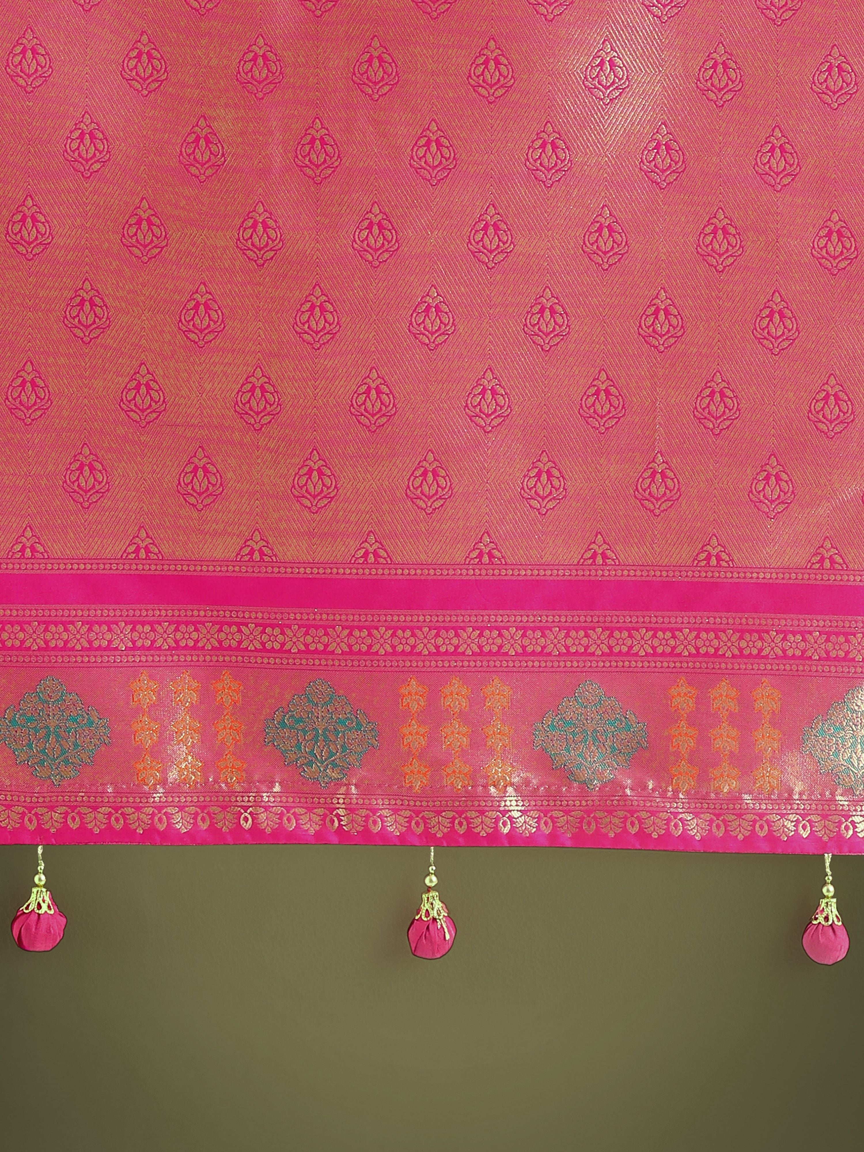 Monjolika Fashion Rani Pink Colour Banarasi Silk Zari Weaving Classic Saree - Distacart