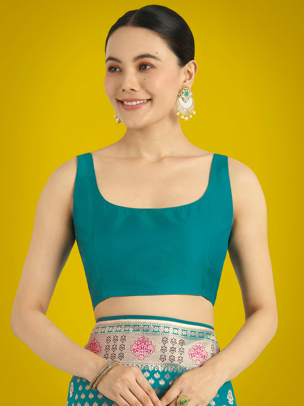 Monjolika Fashion Cyan blue Colour Banarasi Silk Zari Weaving Classic Saree - Distacart