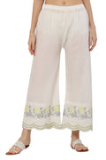 PAVONINE Lemon Color Hem Half Chikankari Cotton Fabric Sharara For Women - Distacart