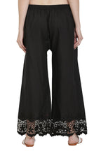 PAVONINE Black Color Chikankari Lace Scalloped Hem Cotton Fabric Sharara For Women - Distacart