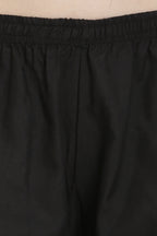 PAVONINE Black Color Chikankari Lace Scalloped Hem Cotton Fabric Sharara For Women - Distacart