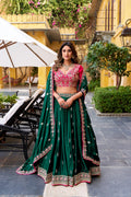 Lorenvalley Fashion Silk Satin Sequins and Thread Embroidery Work Lehenga Choli with Dupatta - Distacart