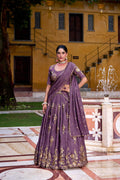 Lorenvalley Fashion Lavender Crush Sequins and Thread Embroidery Work Lehenga Choli with Dupatta - Distacart