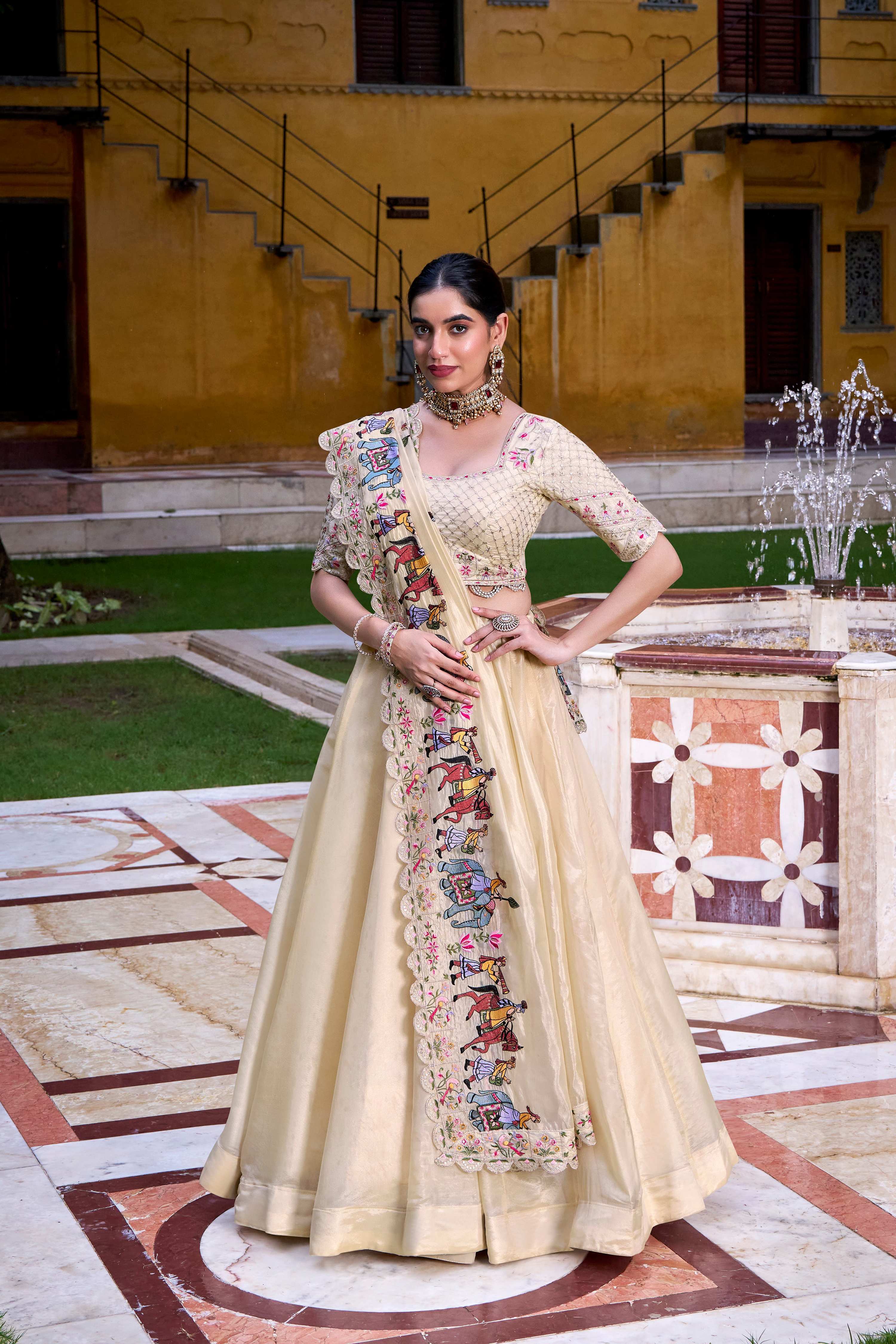 Lorenvalley Fashion Off White Raspberry Plain with Canvas and Can Can Lehenga Choli with Dupatta - Distacart