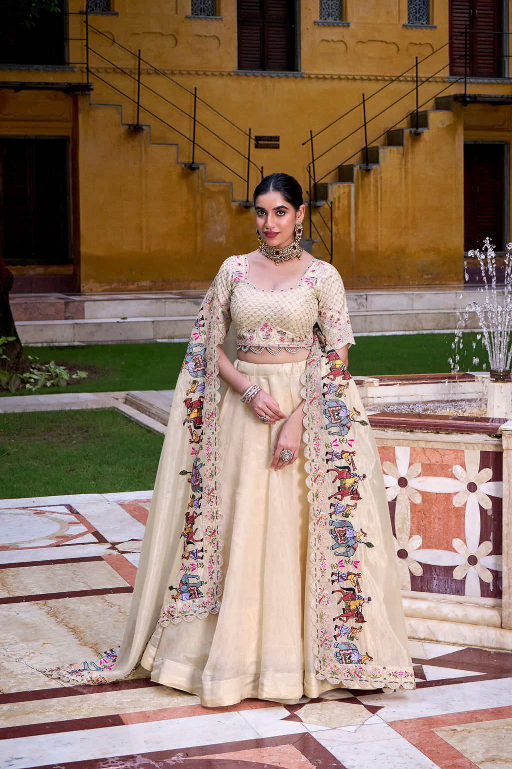 Lorenvalley Fashion Off White Raspberry Plain with Canvas and Can Can Lehenga Choli with Dupatta - Distacart