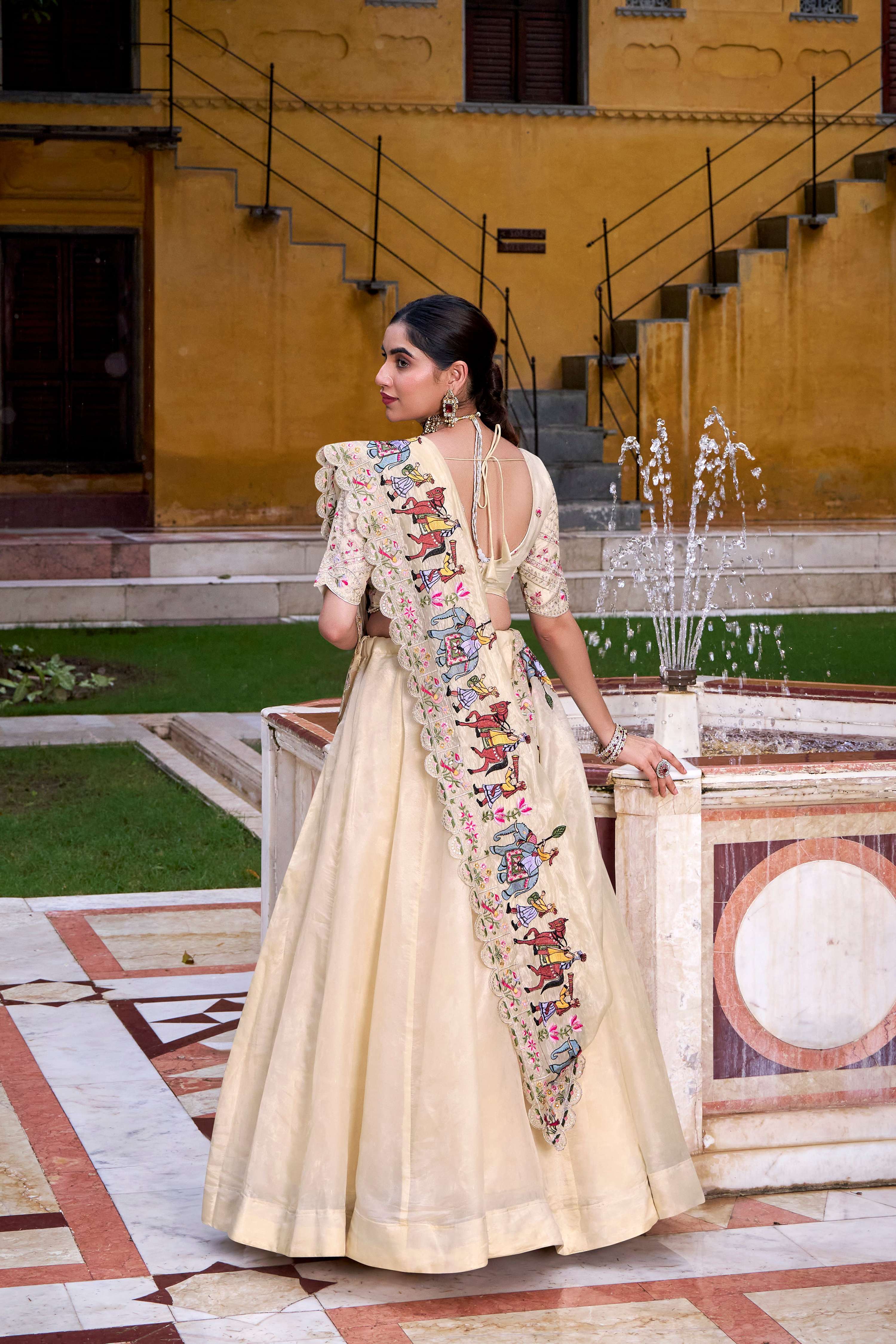 Lorenvalley Fashion Off White Raspberry Plain with Canvas and Can Can Lehenga Choli with Dupatta - Distacart