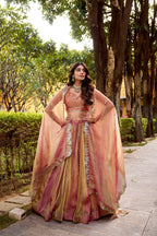 Lorenvalley Fashion Rust Carike Silk Plain Lehenga Choli with Dupatta - Distacart
