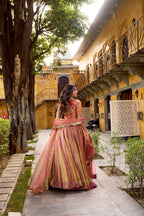 Lorenvalley Fashion Rust Carike Silk Plain Lehenga Choli with Dupatta - Distacart
