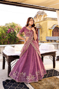Lorenvalley Fashion Lavender Crush Silk Sequins and Thread Embroidery Work Lehenga Choli with Dupatta - Distacart