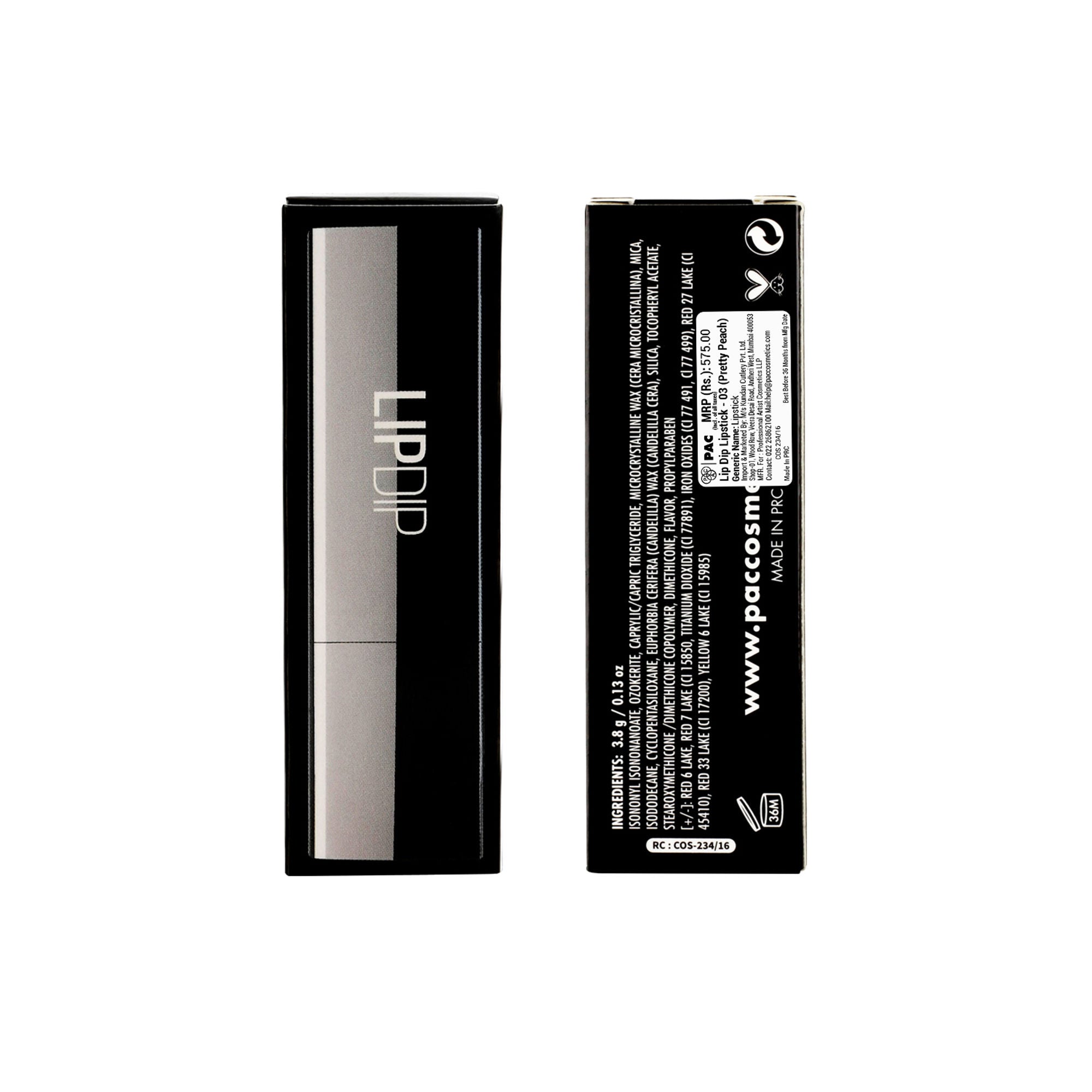 PAC Studio Lip Dip Lipstick - 03 Pretty Peach