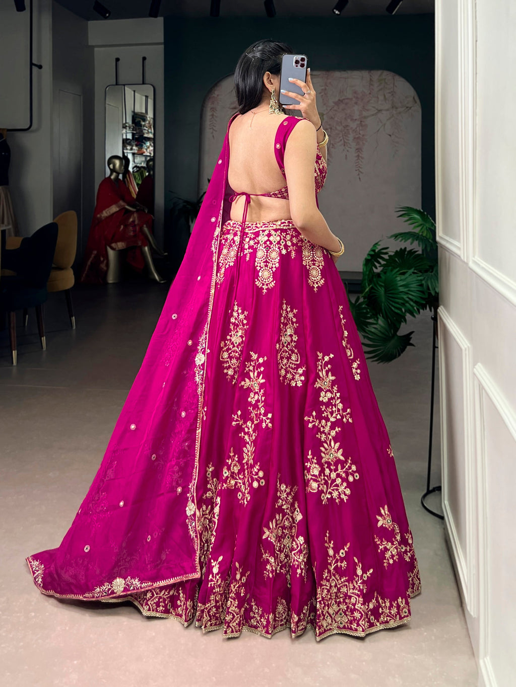 Lorenvalley Fashion Pink Naysha Silk Sequins And Thread Embroidery Work With Lace Border Lehenga Choli With Dupatta - Distacart