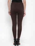 TAG 7 Women Brown Solid Ankle-Length Leggings
