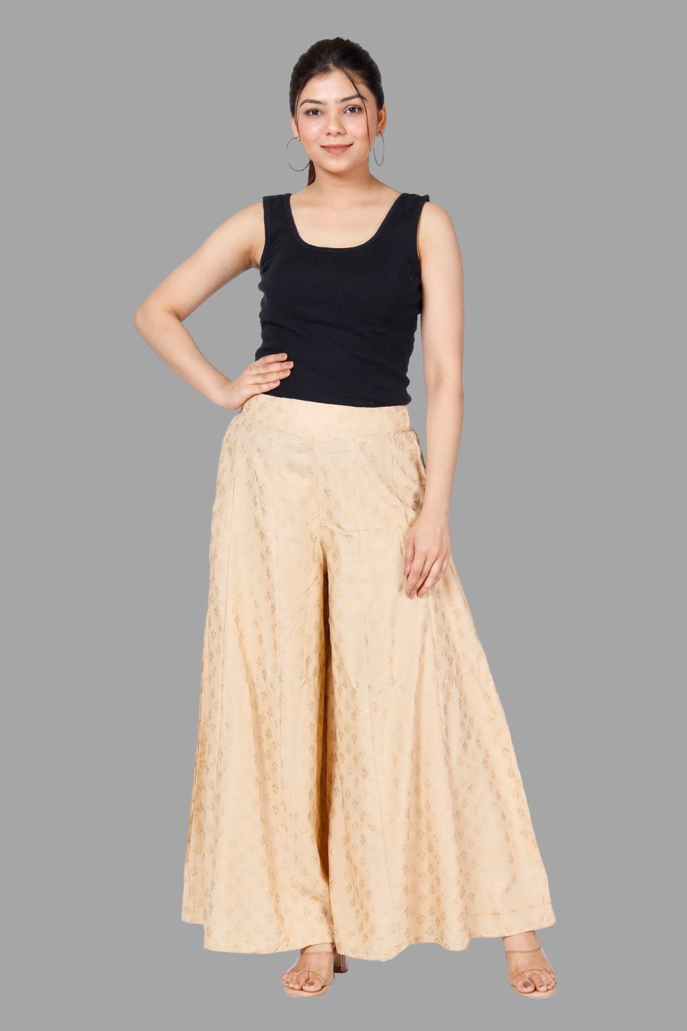 House of RP Women's Brown Rayon Printed Trousers