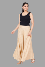 House of RP Women's Brown Rayon Printed Trousers