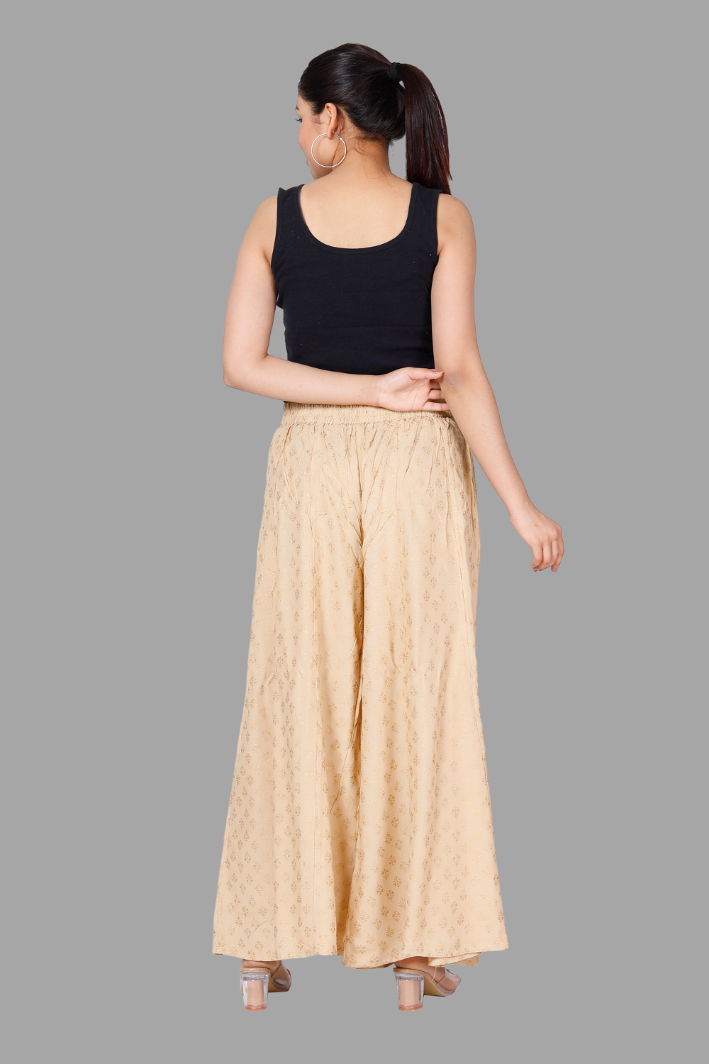 House of RP Women's Brown Rayon Printed Trousers