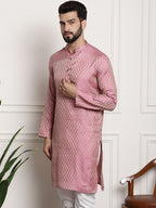 Sojanya Ethnic Motifs Jacquard Silk Cotton Kurta