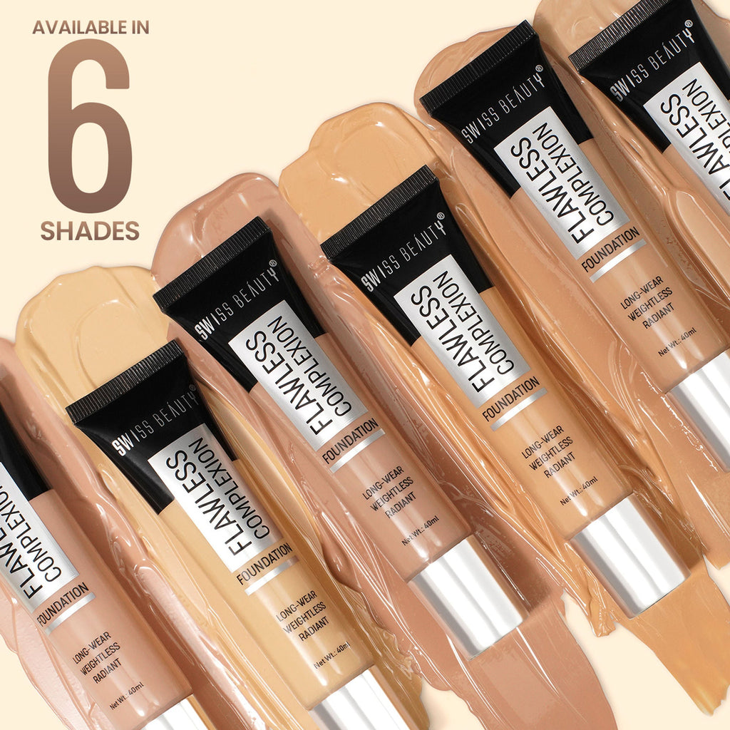 Swiss Beauty Flawless Complexion Foundation - 6 Beige Sand - Distacart