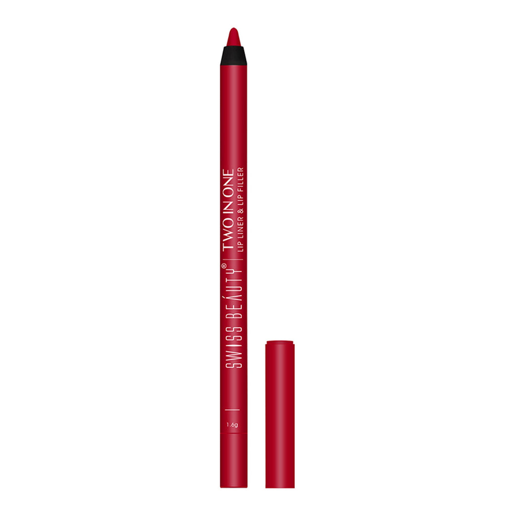Swiss Beauty Two In One Lip Liner & Lip Filler - Clear Red - Distacart