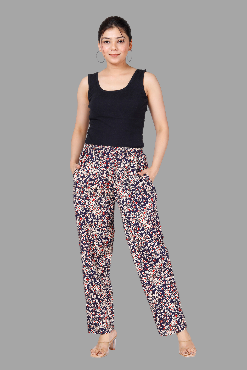 House of RP Women's Multicolor Rayon Printed Trousers