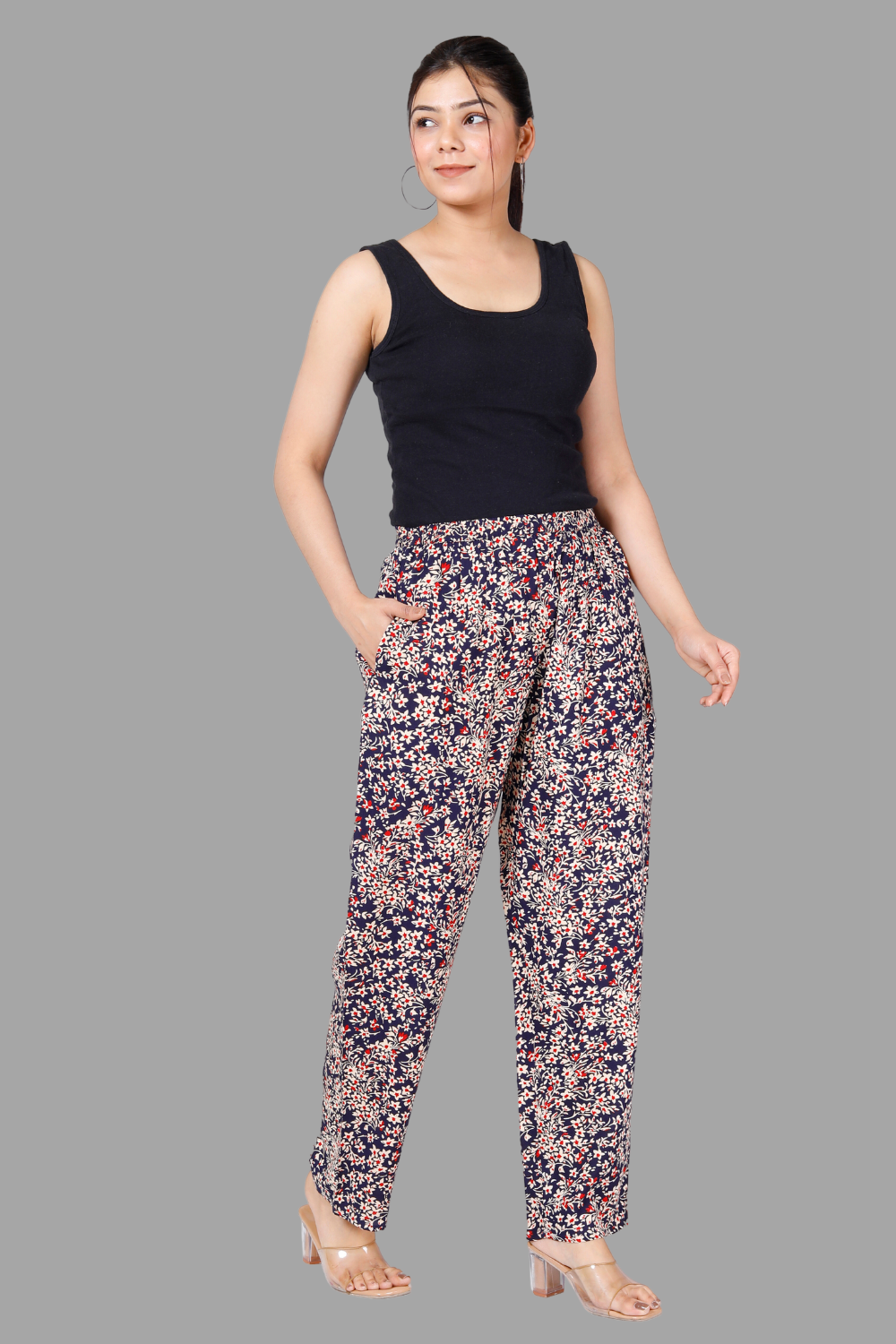 House of RP Women's Multicolor Rayon Printed Trousers