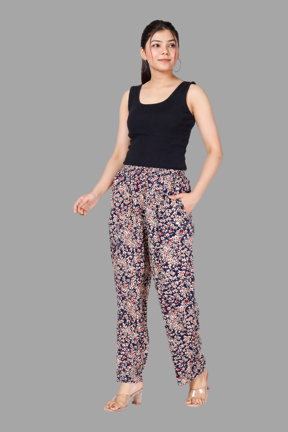 House of RP Women's Multicolor Rayon Printed Trousers