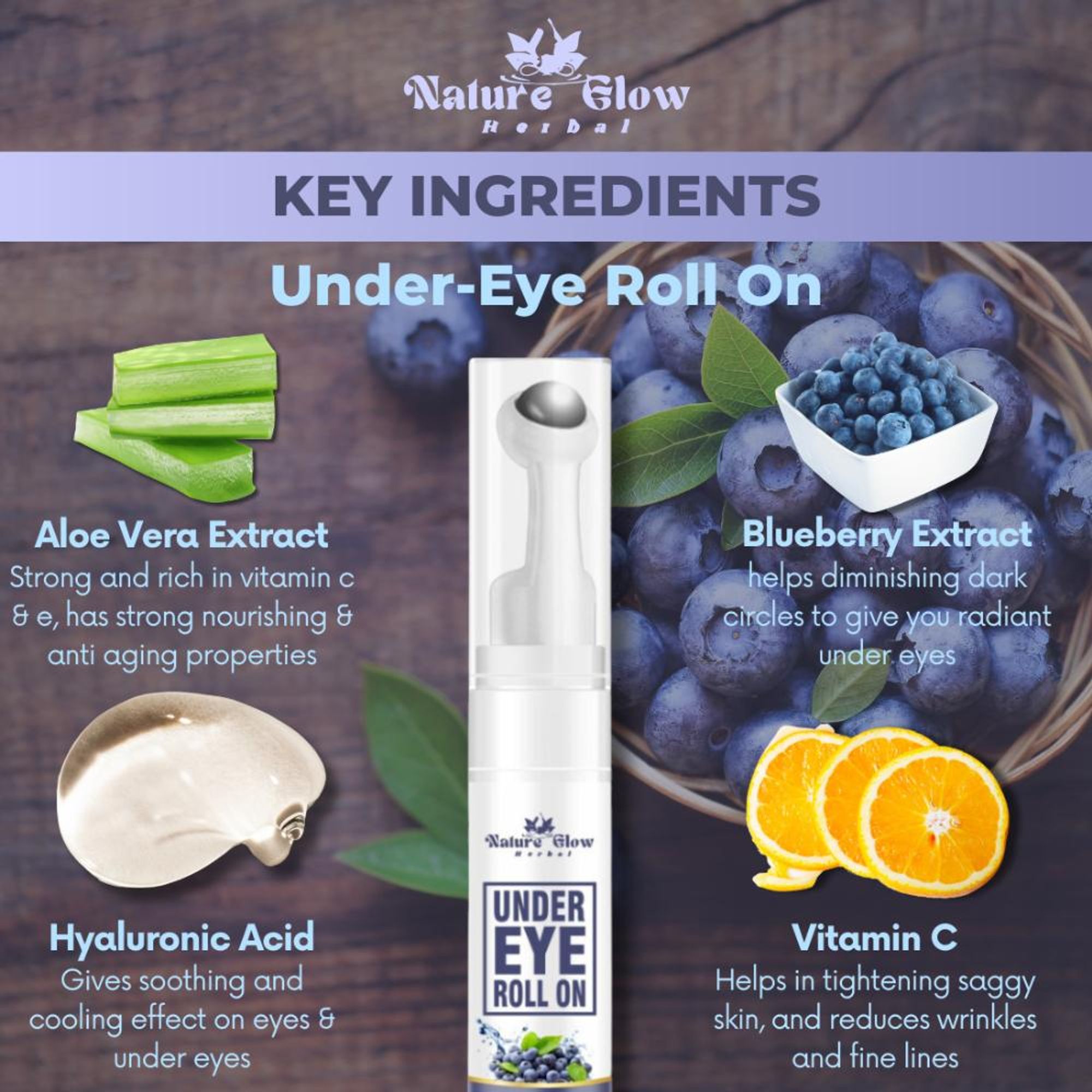Nature Glow Herbal Under Eye Blueberry Roll On