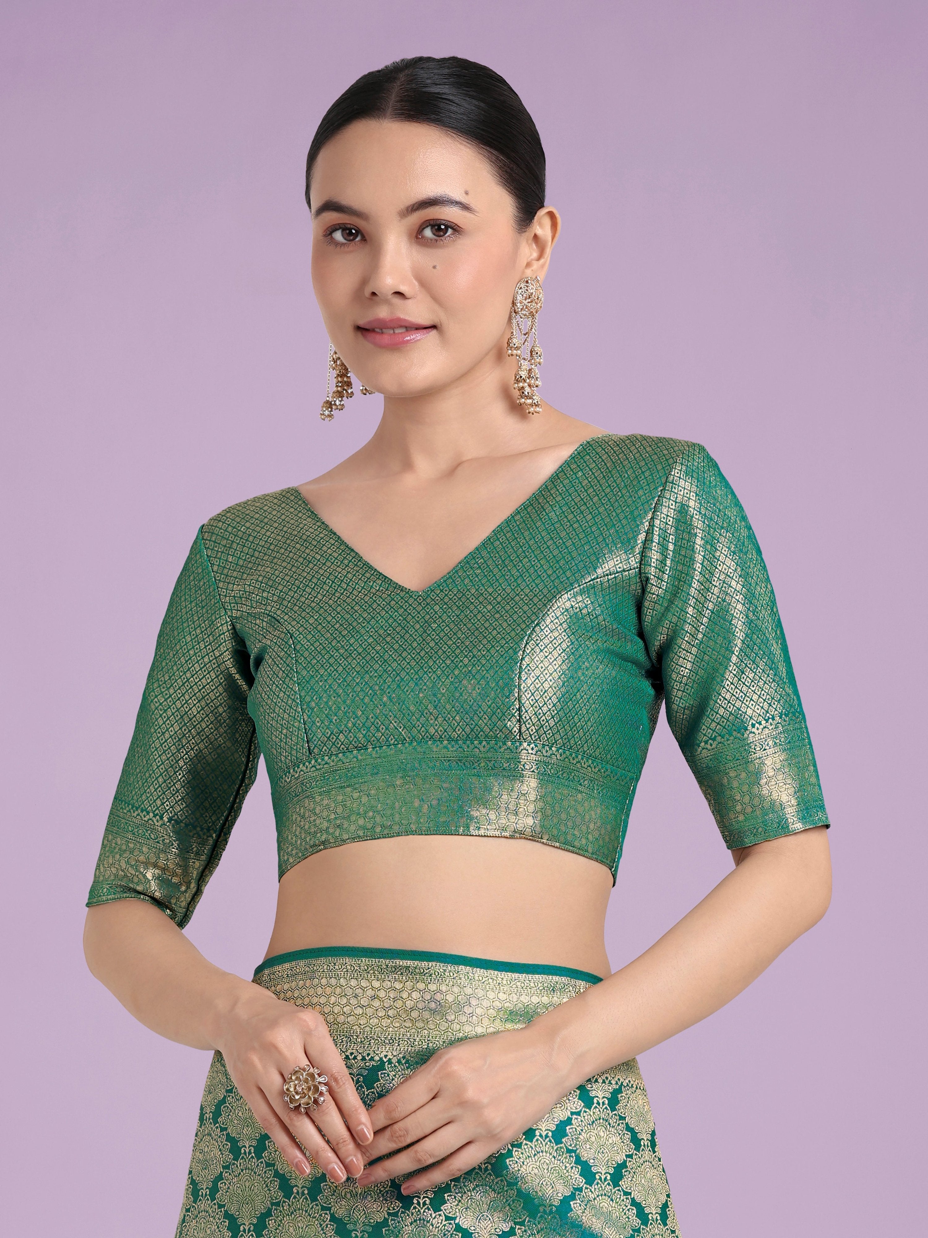 Monjolika Fashion Flattering Turquoise Banarasi Satin Silk Zari Weaving Work Designer Saree - Distacart