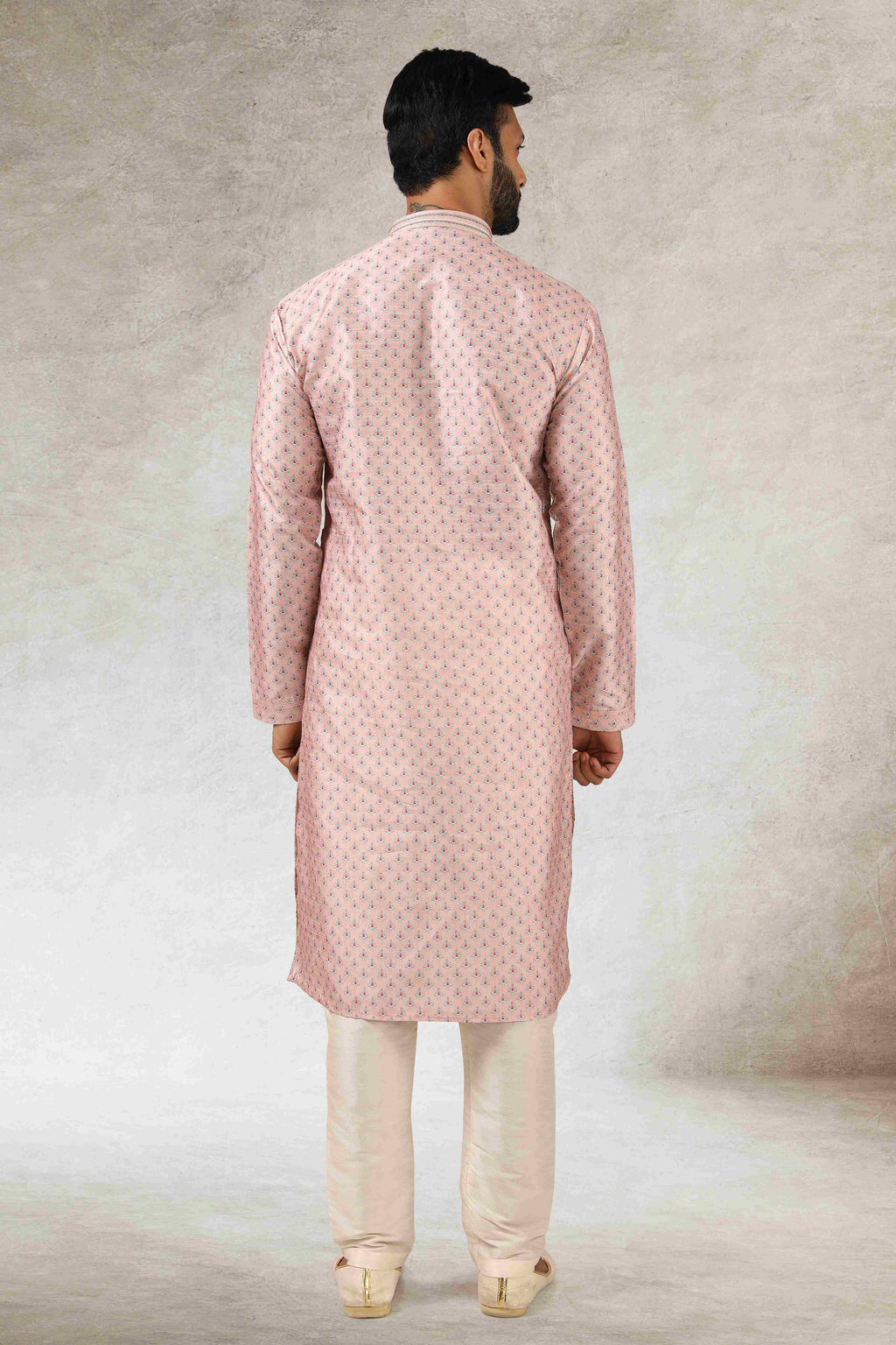 Raivat Ethnic Art Silk Printed Work Kurta Pajama In Pink Colour