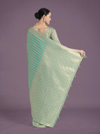 Monjolika Fashion Wonderful Light sky blue Soft Banarasi Satin Silk Leheriya Design Saree - Distacart