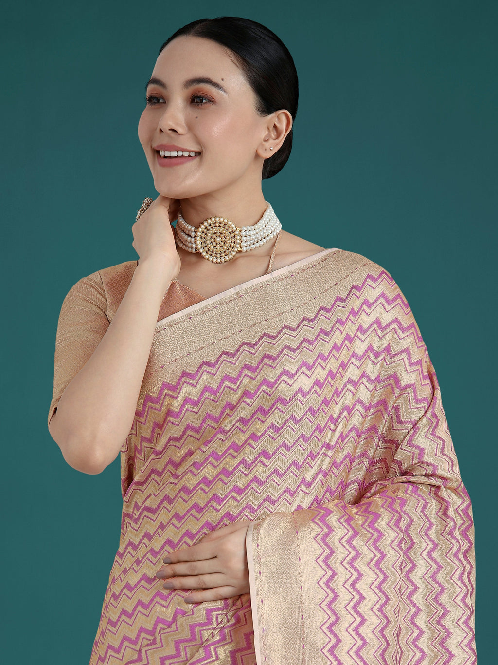 Monjolika Fashion Wonderful Light Lilac Soft Banarasi Satin Silk Leheriya Design Saree - Distacart