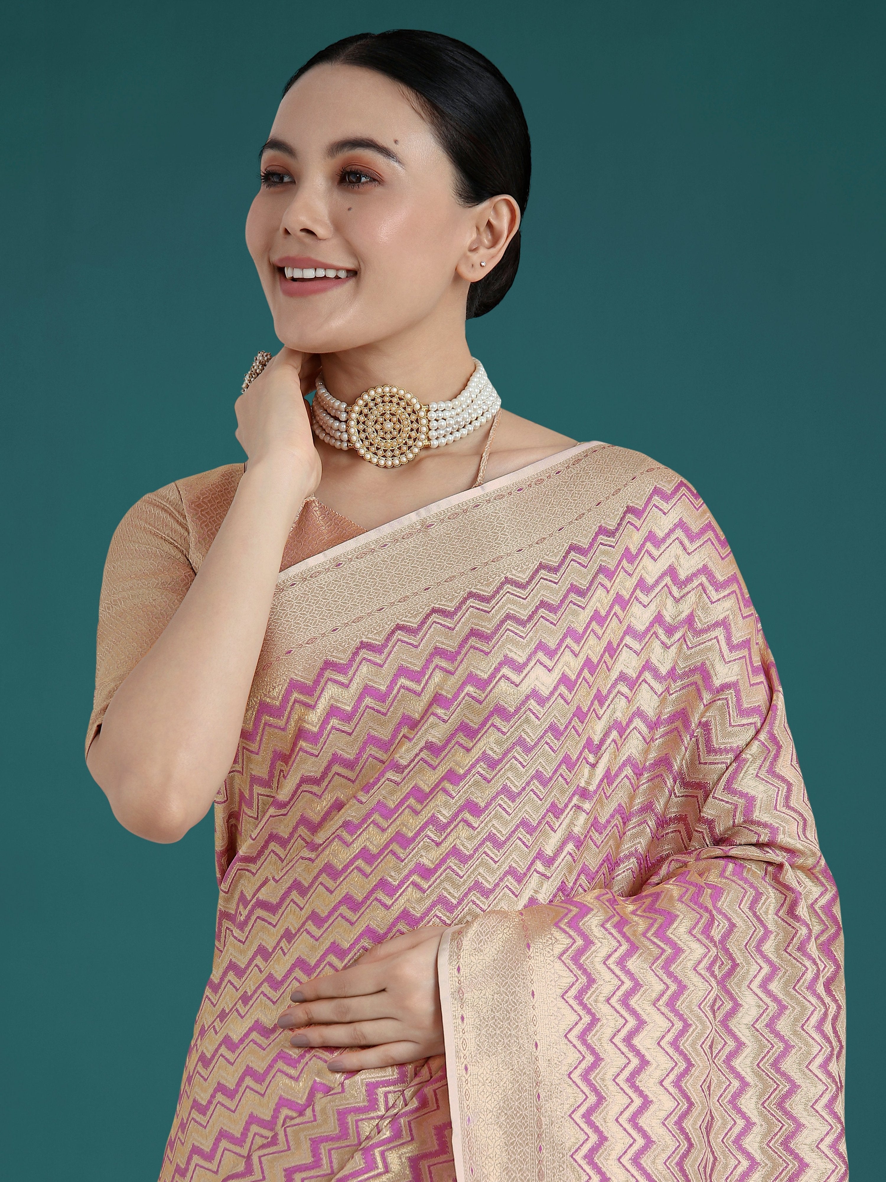 Monjolika Fashion Wonderful Light Lilac Soft Banarasi Satin Silk Leheriya Design Saree - Distacart