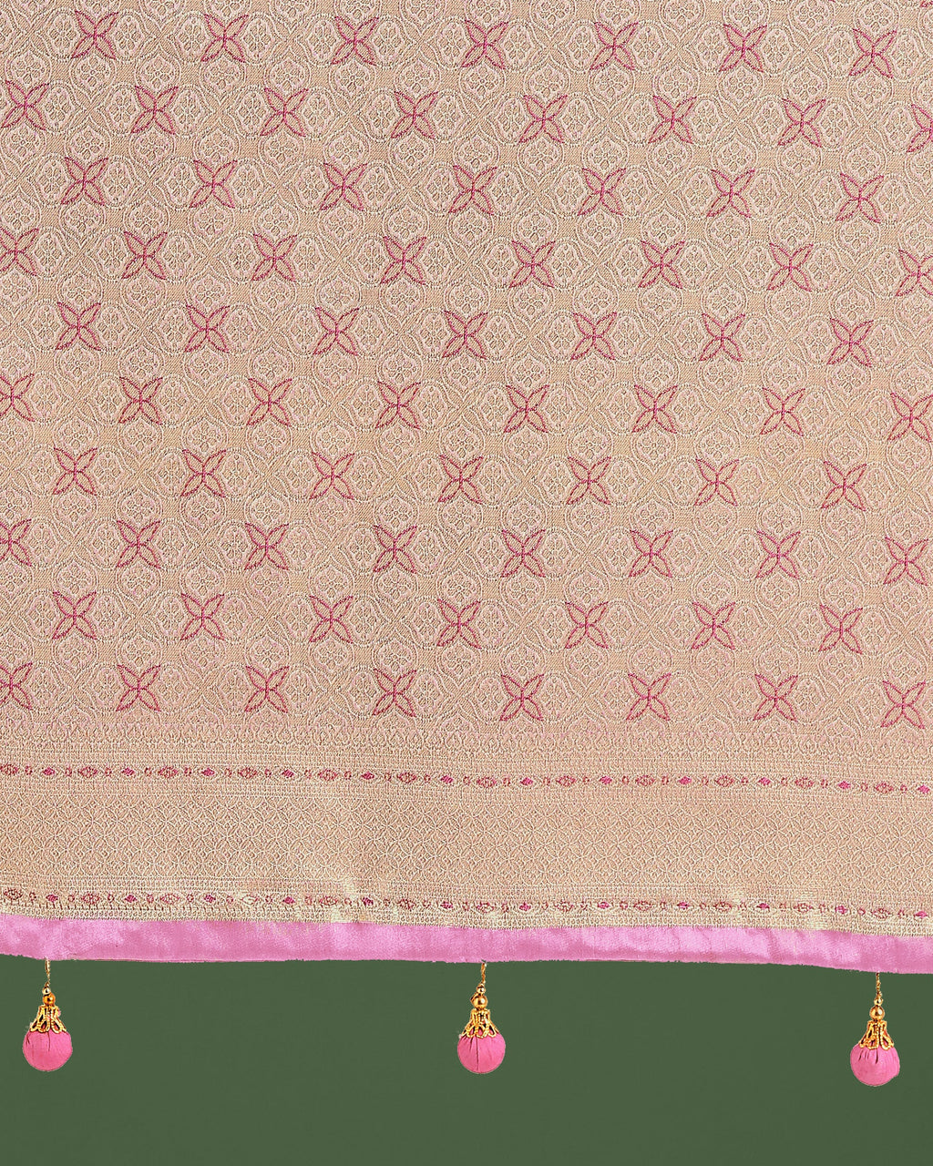 Monjolika Fashion Wonderful Light Pink Soft Banarasi Satin Silk Leheriya Design Saree - Distacart