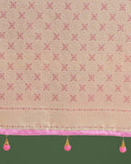 Monjolika Fashion Wonderful Light Pink Soft Banarasi Satin Silk Leheriya Design Saree - Distacart
