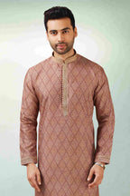 Raivat Ethnic Art Silk Printed Work Kurta Pajama In Maroon Colour
