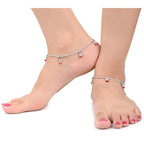 AanyaCentric Silver Plated Traditional Anklets Payal - Classic and Stylish for Women and Girls