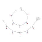AanyaCentric Silver Plated Traditional Anklets Payal - Classic and Stylish for Women and Girls