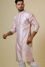Light Coral Designer Men's Kurta by Hilo Design