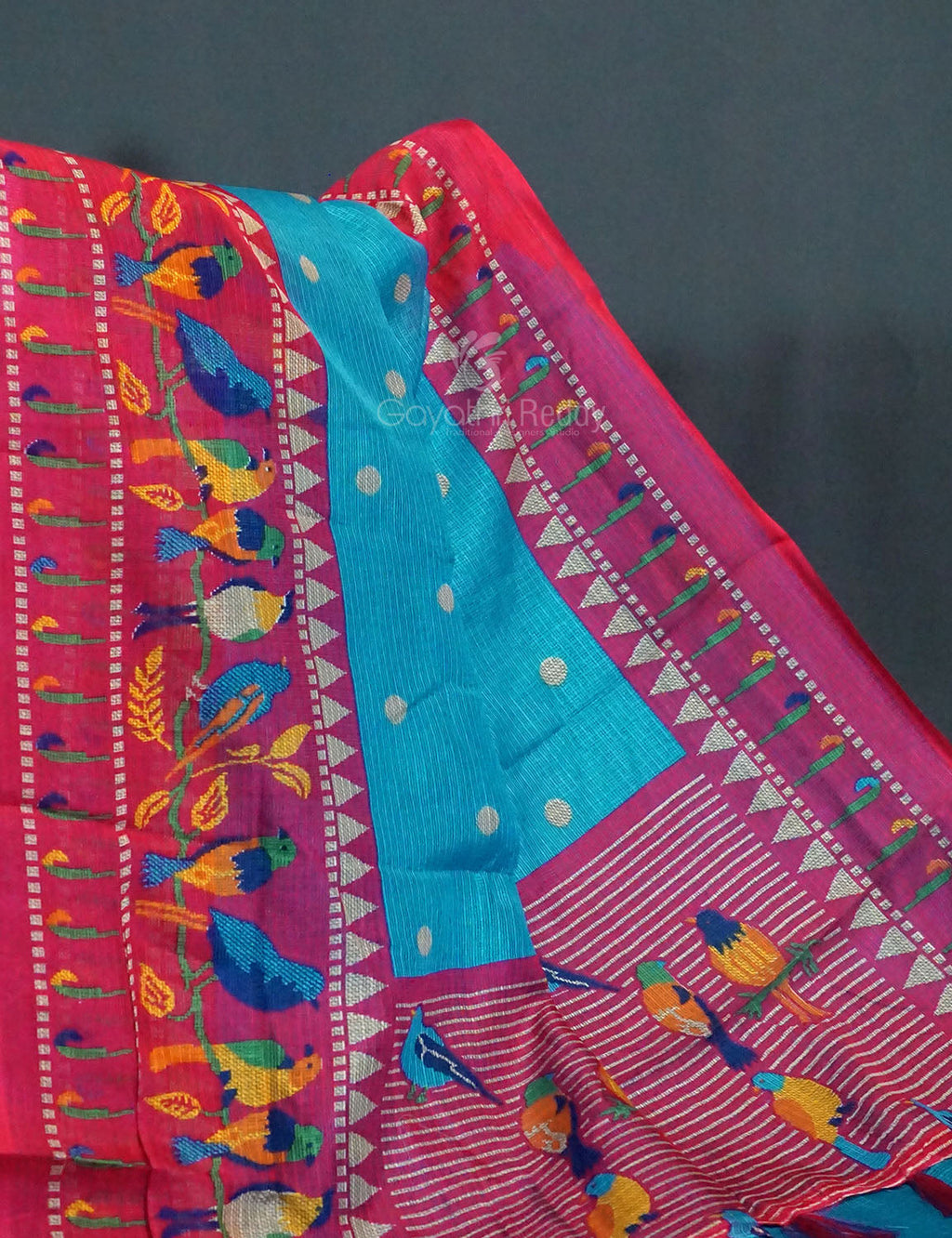 Rama Green Colored with Buttes Semi Silk Kota Saree By Gayathri Reddy Designer Studio
