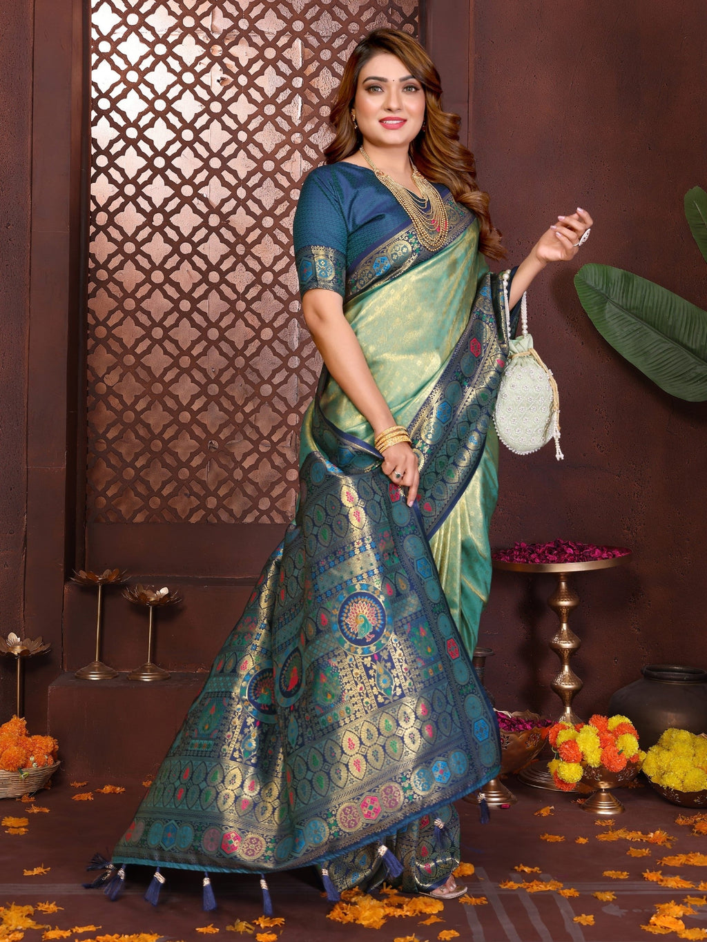Anaita Banarasi Tissue Silk Saree - Distacart
