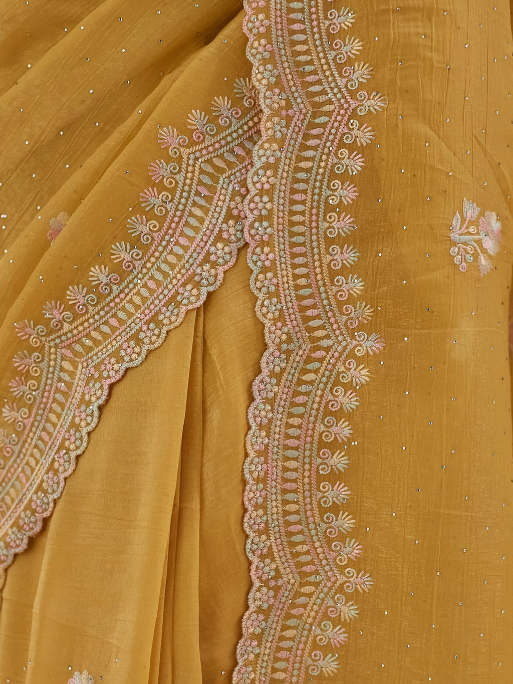 kasee Floral Phulkari Silk Blend Saree - Distacart