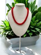 Inhanns Noor-E-Jalwa – Handmade Crystal Bead Necklace -Adjustable - Red Only Necklace