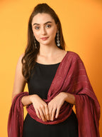 Myshka Women's Black Solid Anarkali Party Kurta Set With Dupatta