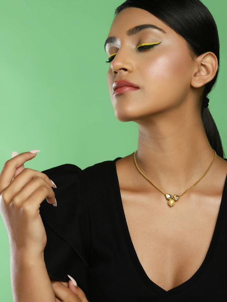 Women's Gold-Polished Necklace - Ruby Raang